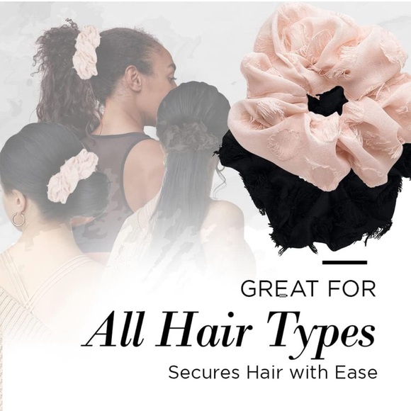 Kitsch Satin Brunch Scrunchie Softer than Silk Scrunchies for Hair(Frayed Black) - Picture 11 of 12